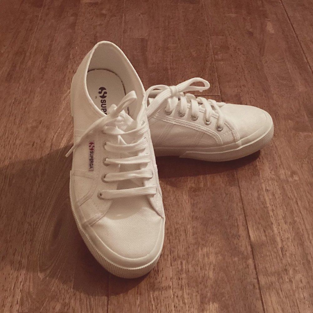 Superga classic lowtop sneakers in white